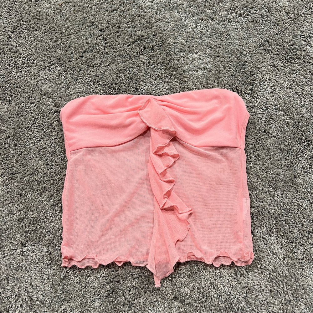 Edikted Ruffle Mesh Tube top